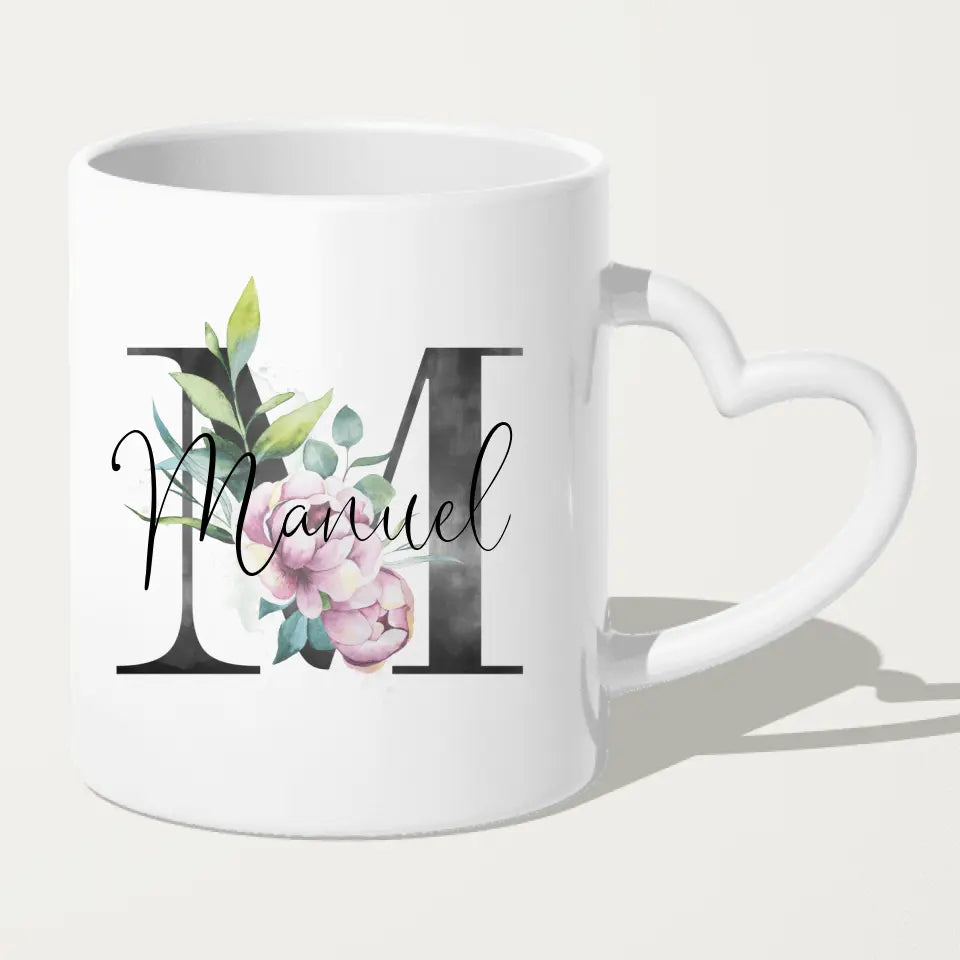 Personalisierte Tasse mit euren Initialen und Namen (2 Namen)