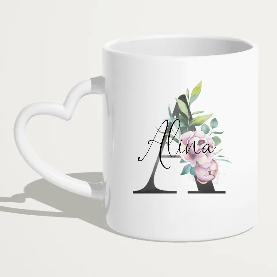 Personalisierte Tasse mit euren Initialen und Namen (2 Namen)