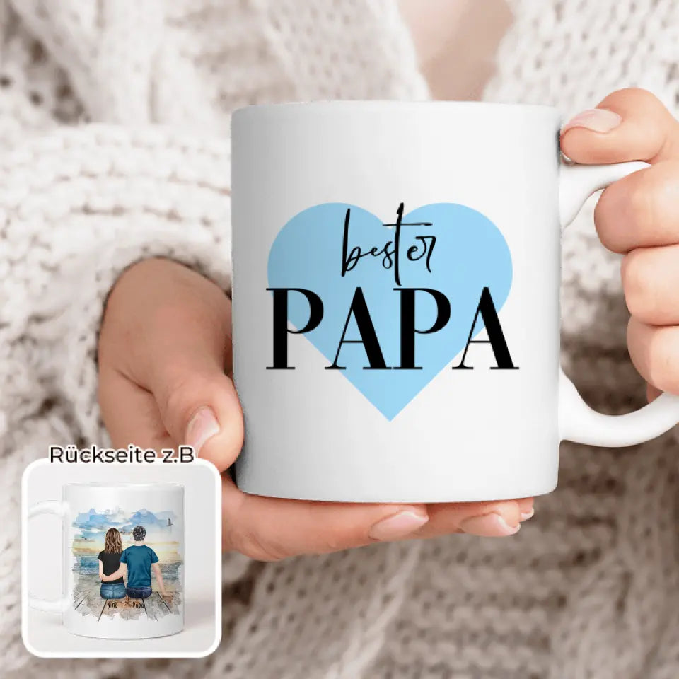 Personalisierte Tasse mit Vater/Tochter (1 Tochter)