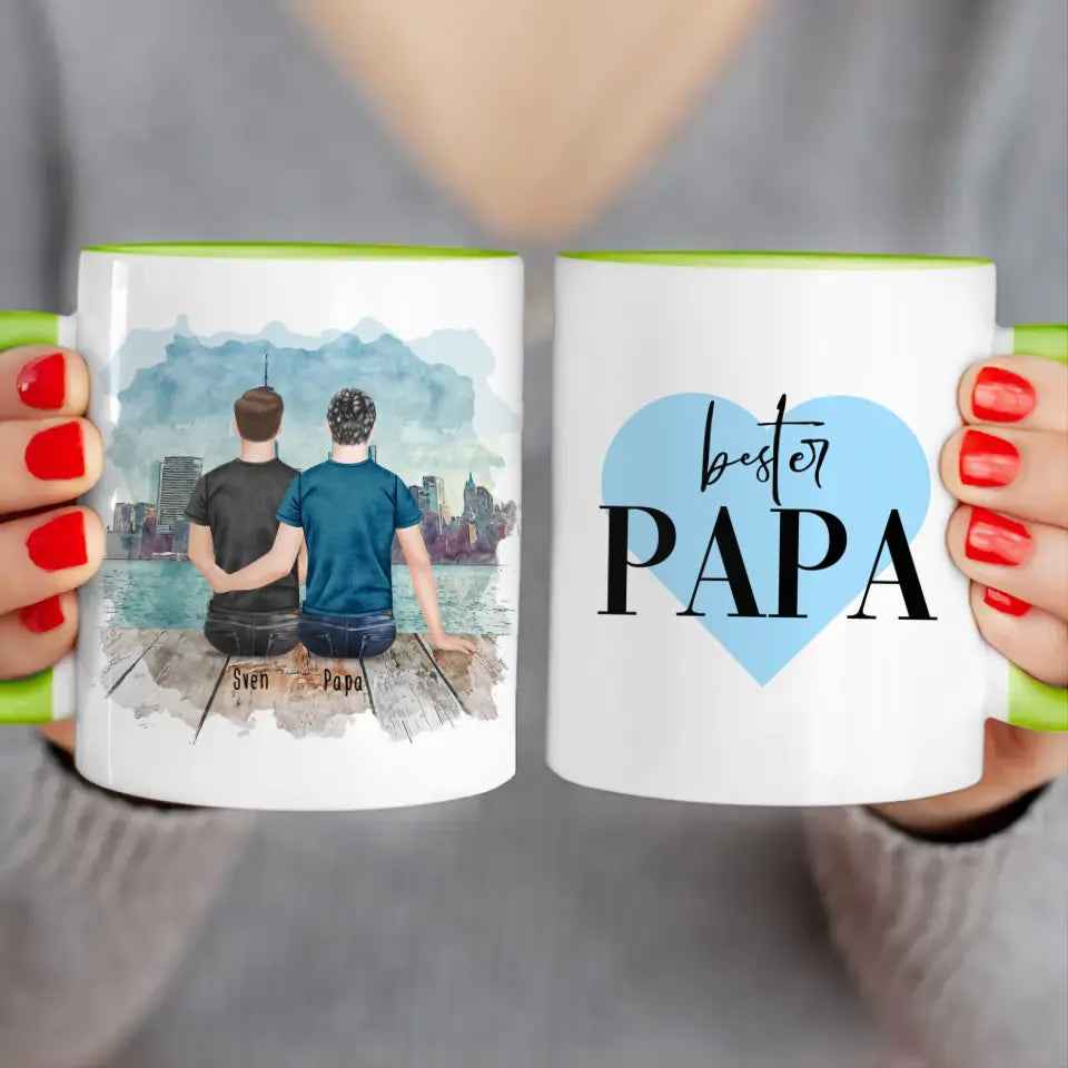 Personalisierte Tasse mit Vater/Sohn (1 Sohn)