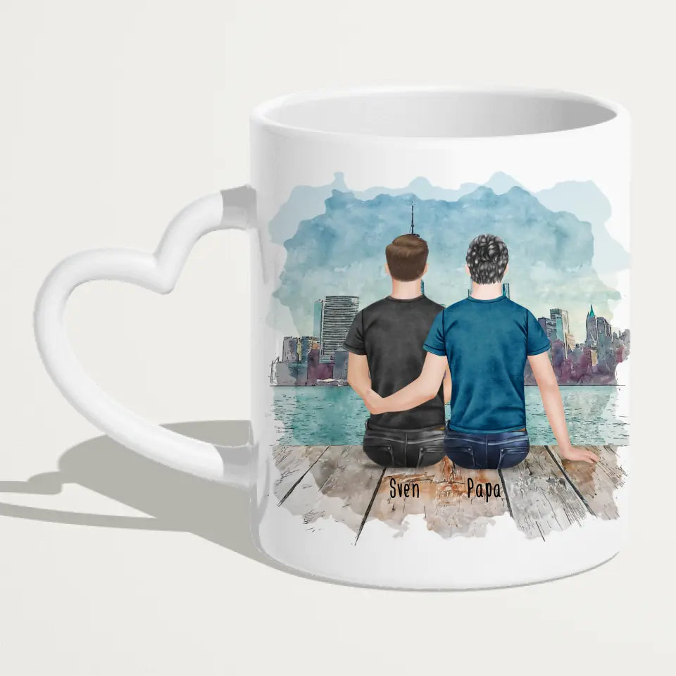 Personalisierte Tasse mit Vater/Sohn (1 Sohn)