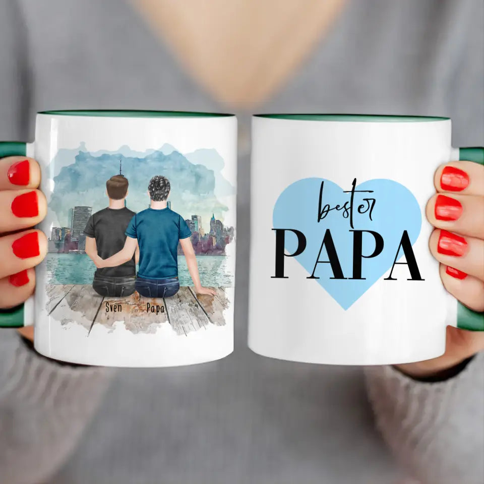 Personalisierte Tasse mit Vater/Sohn (1 Sohn)