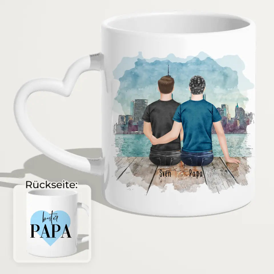 Personalisierte Tasse mit Vater/Sohn (1 Sohn)