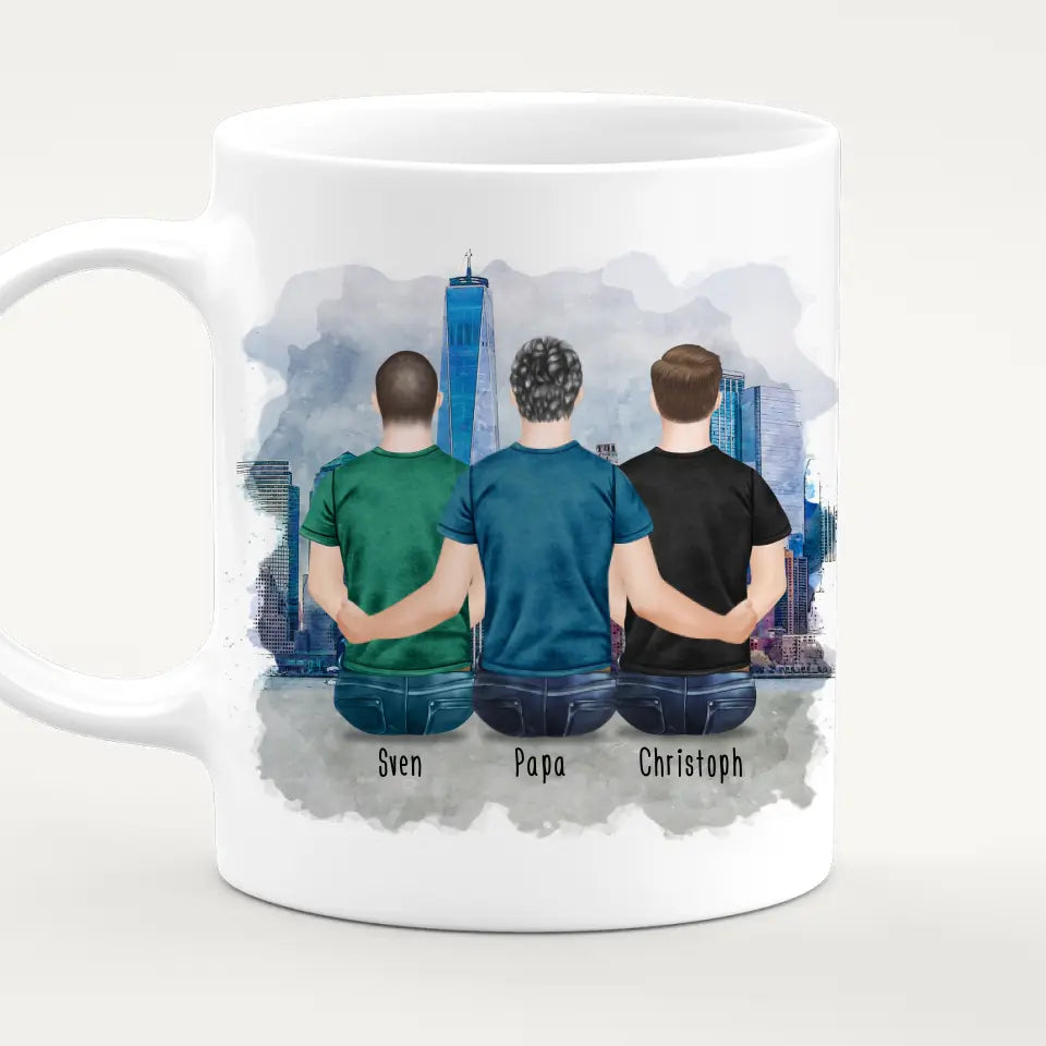 Personalisierte Tasse mit Vater/Sohn (2 Söhne)