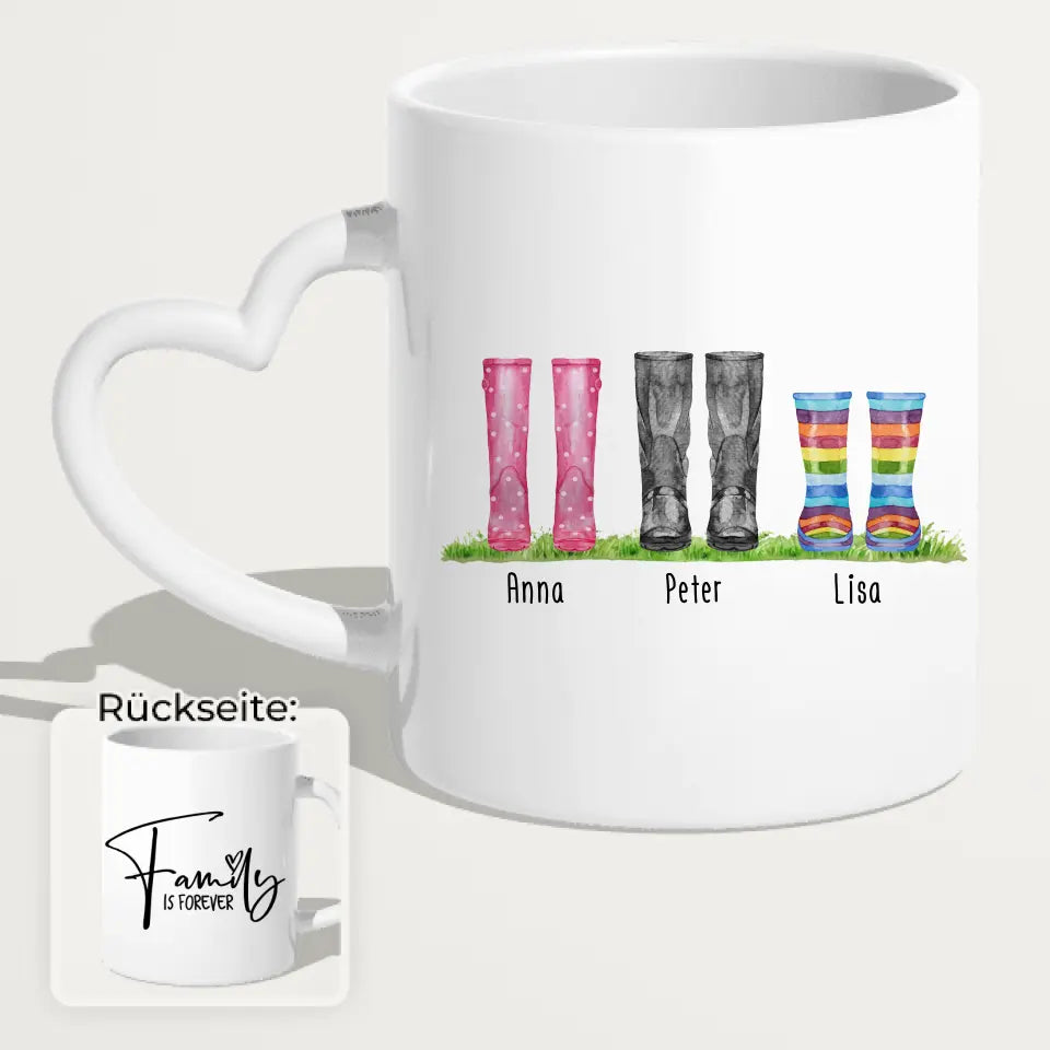 Personalisierte Gummistiefel Tasse (2-6 Personen)