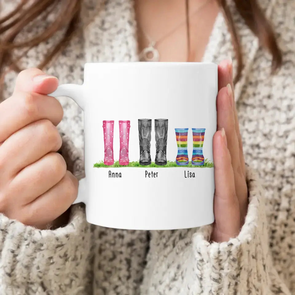 Personalisierte Gummistiefel Tasse (2-6 Personen)