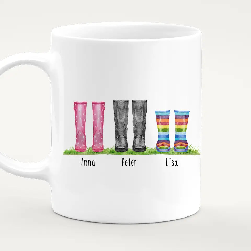 Personalisierte Gummistiefel Tasse (2-6 Personen)