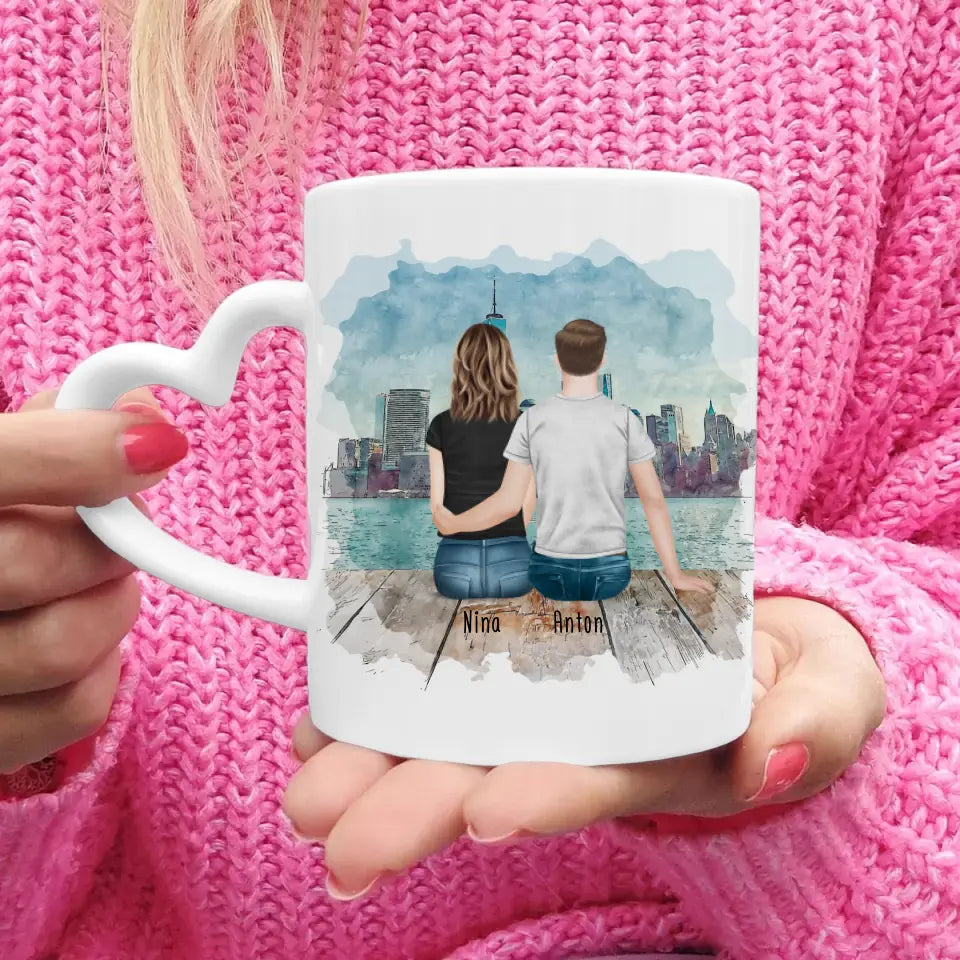 Personalisierte Tasse mit Bruder/Schwester (1 Schwester + 1 Bruder)