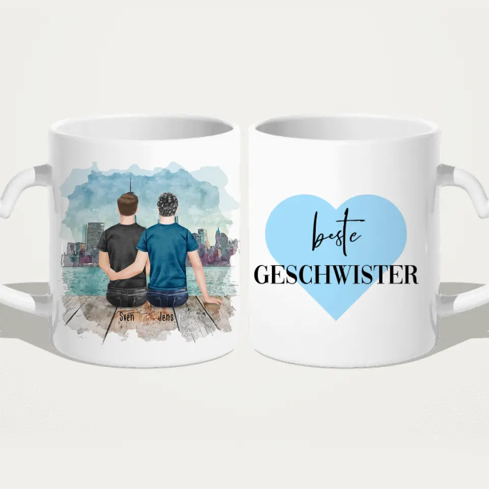 Personalisierte Tasse mit Bruder (2 Brüder)