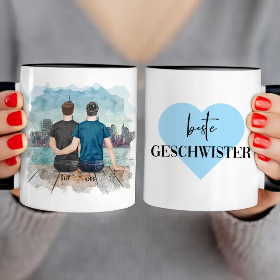 Personalisierte Tasse mit Bruder (2 Brüder)