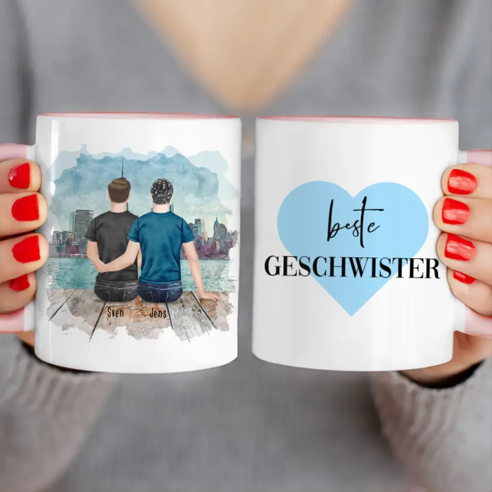 Personalisierte Tasse mit Bruder (2 Brüder)