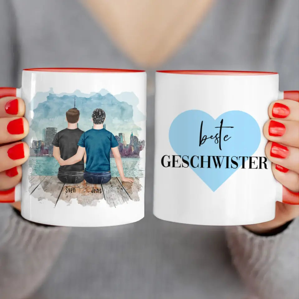 Personalisierte Tasse mit Bruder (2 Brüder)