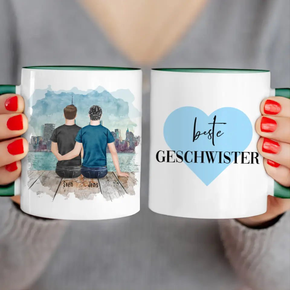 Personalisierte Tasse mit Bruder (2 Brüder)