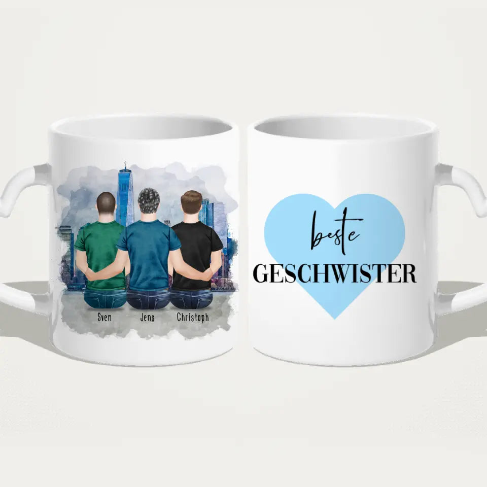 Personalisierte Tasse mit Bruder (3 Brüder)