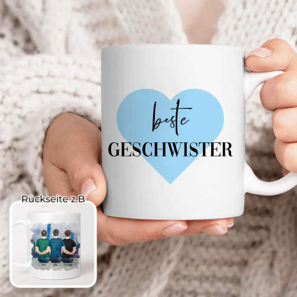 Personalisierte Tasse mit Bruder (3 Brüder)