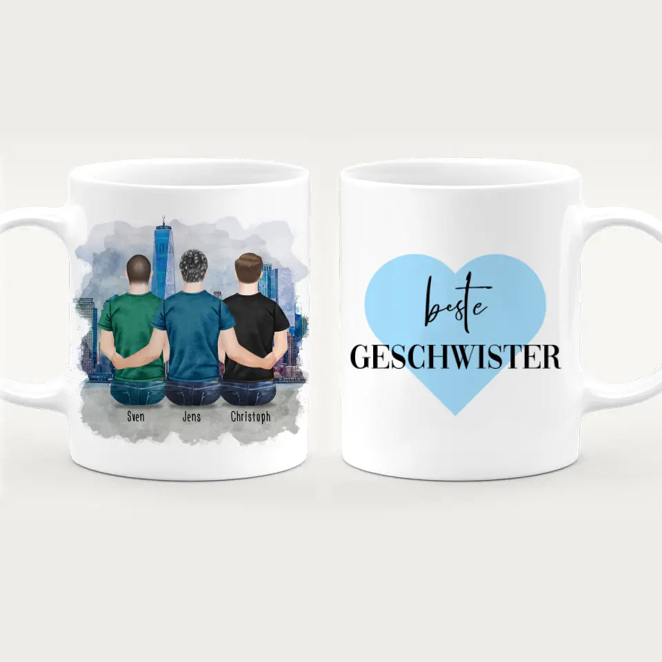 Personalisierte Tasse mit Bruder (3 Brüder)