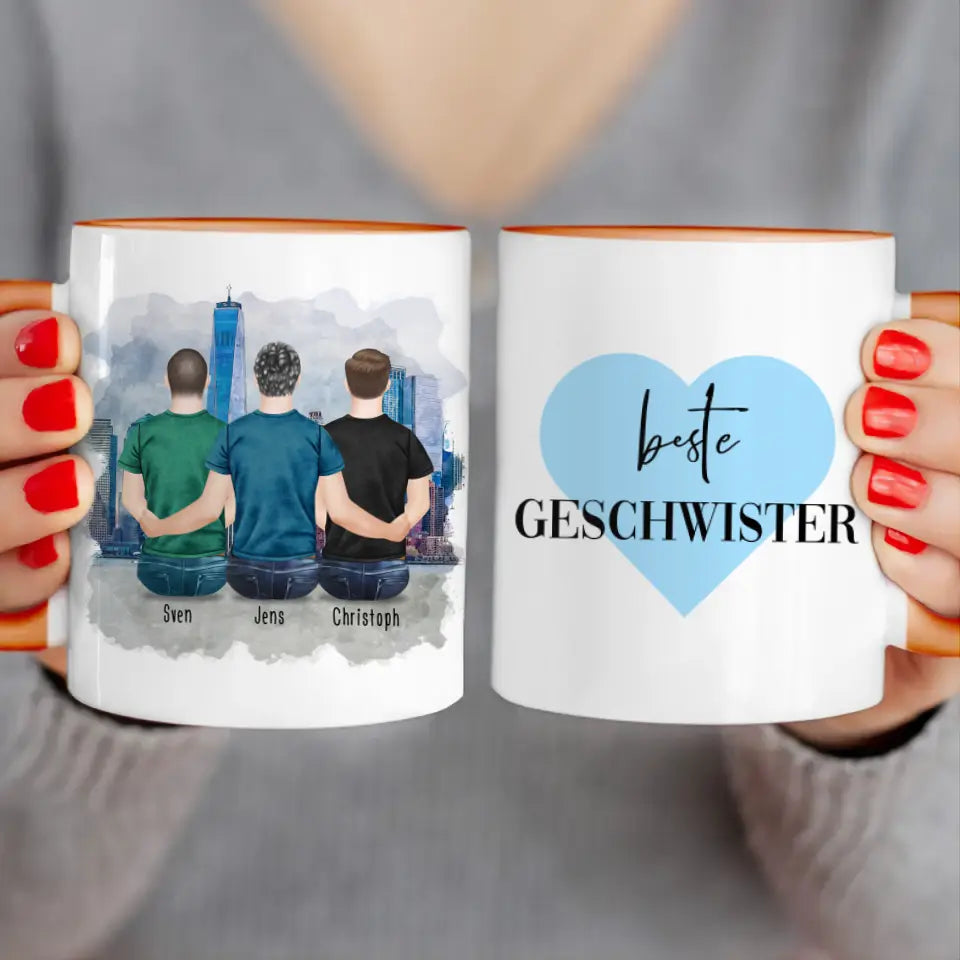 Personalisierte Tasse mit Bruder (3 Brüder)