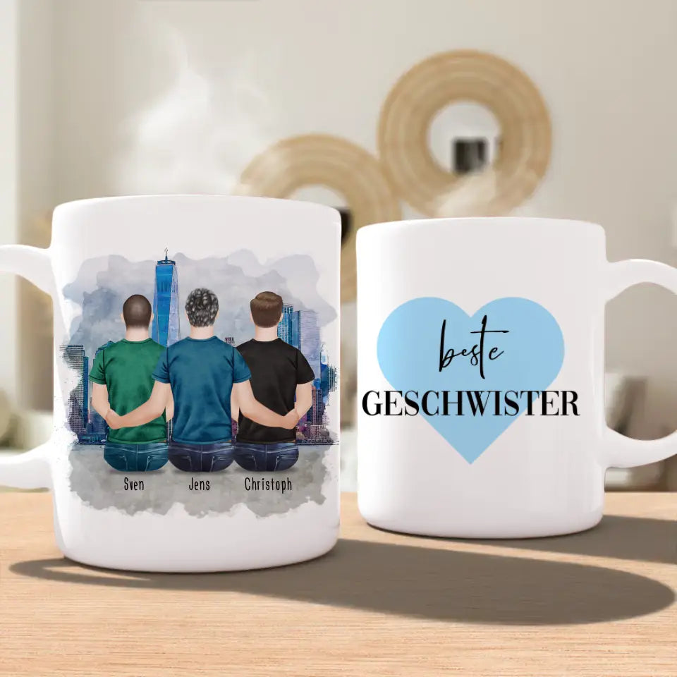 Personalisierte Tasse mit Bruder (3 Brüder)