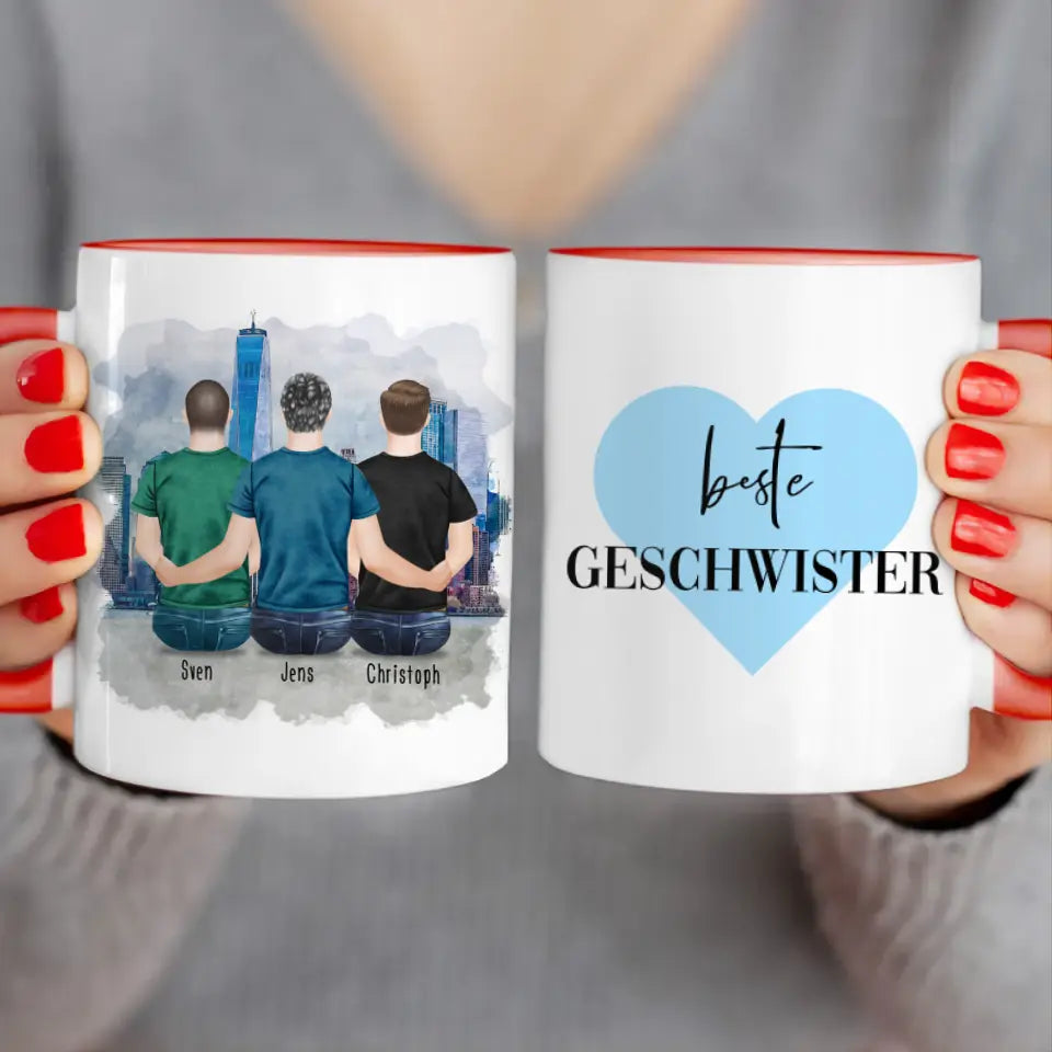 Personalisierte Tasse mit Bruder (3 Brüder)