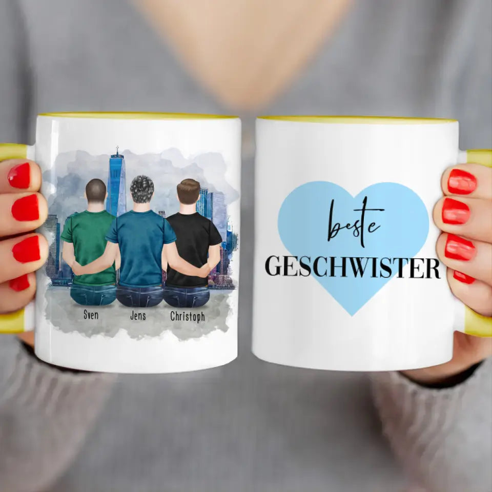 Personalisierte Tasse mit Bruder (3 Brüder)