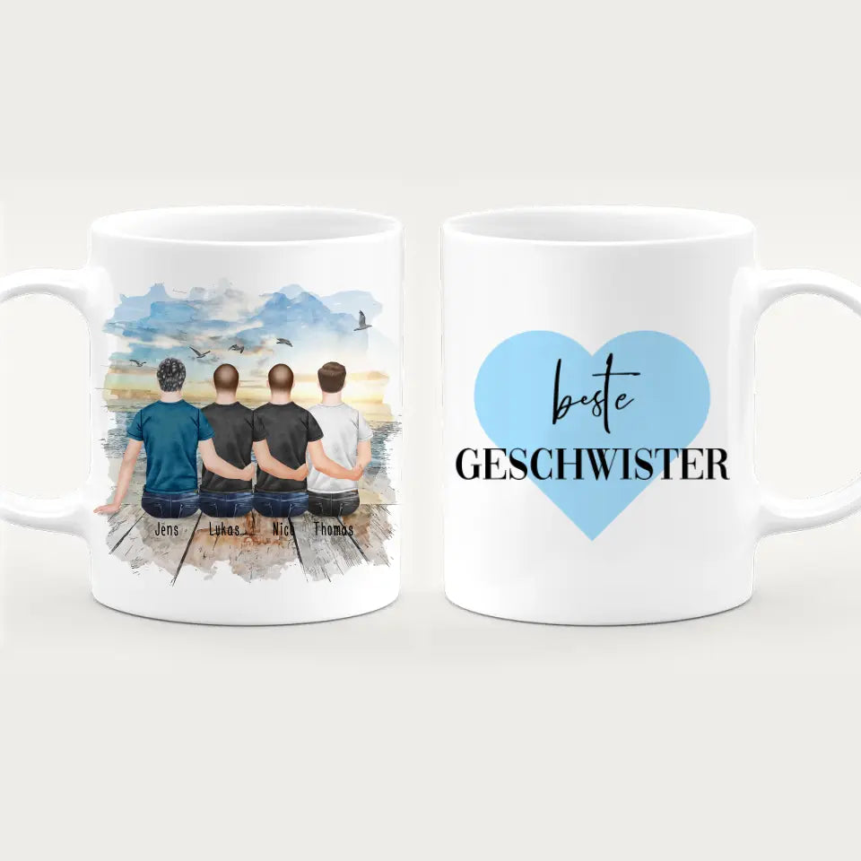 Personalisierte Tasse mit Bruder (4 Brüder)