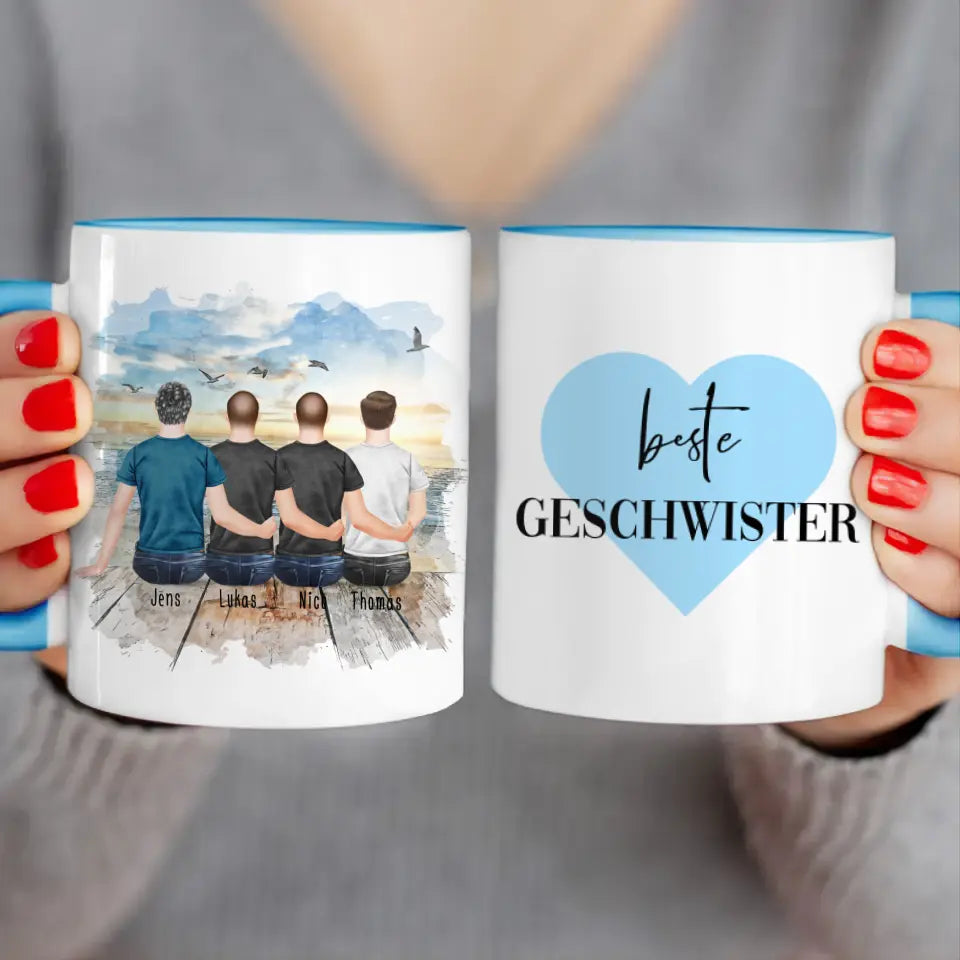 Personalisierte Tasse mit Bruder (4 Brüder)