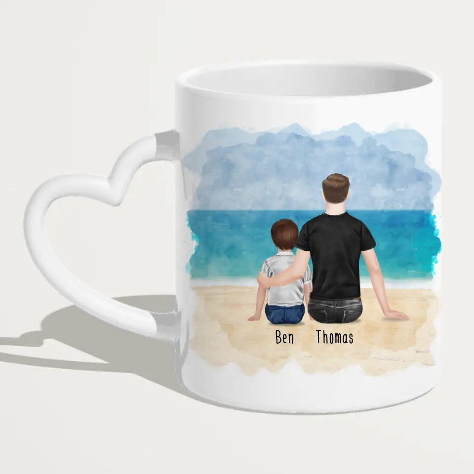 Personalisierte Tasse mit Vater/Kind (1 Kind/Baby)