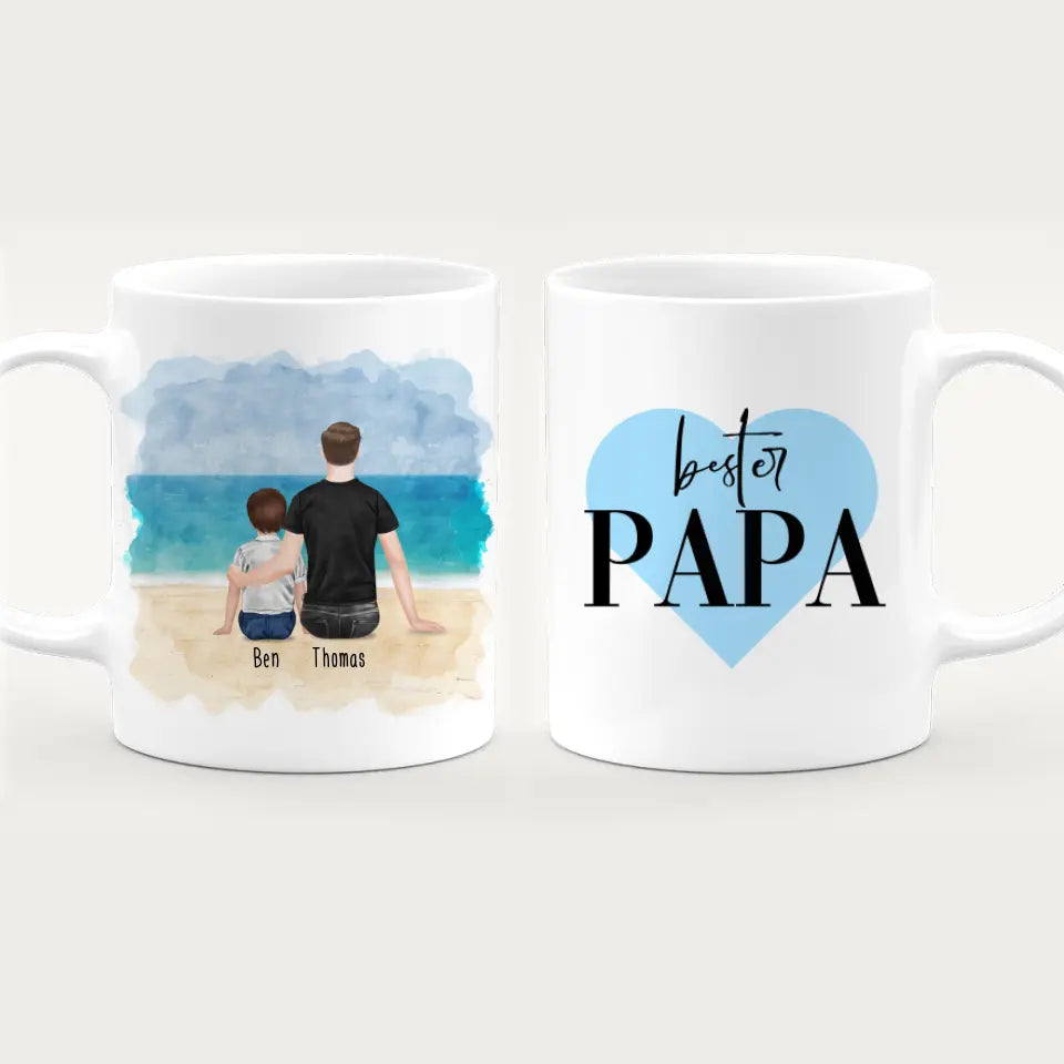 Personalisierte Tasse mit Vater/Kind (1 Kind/Baby)