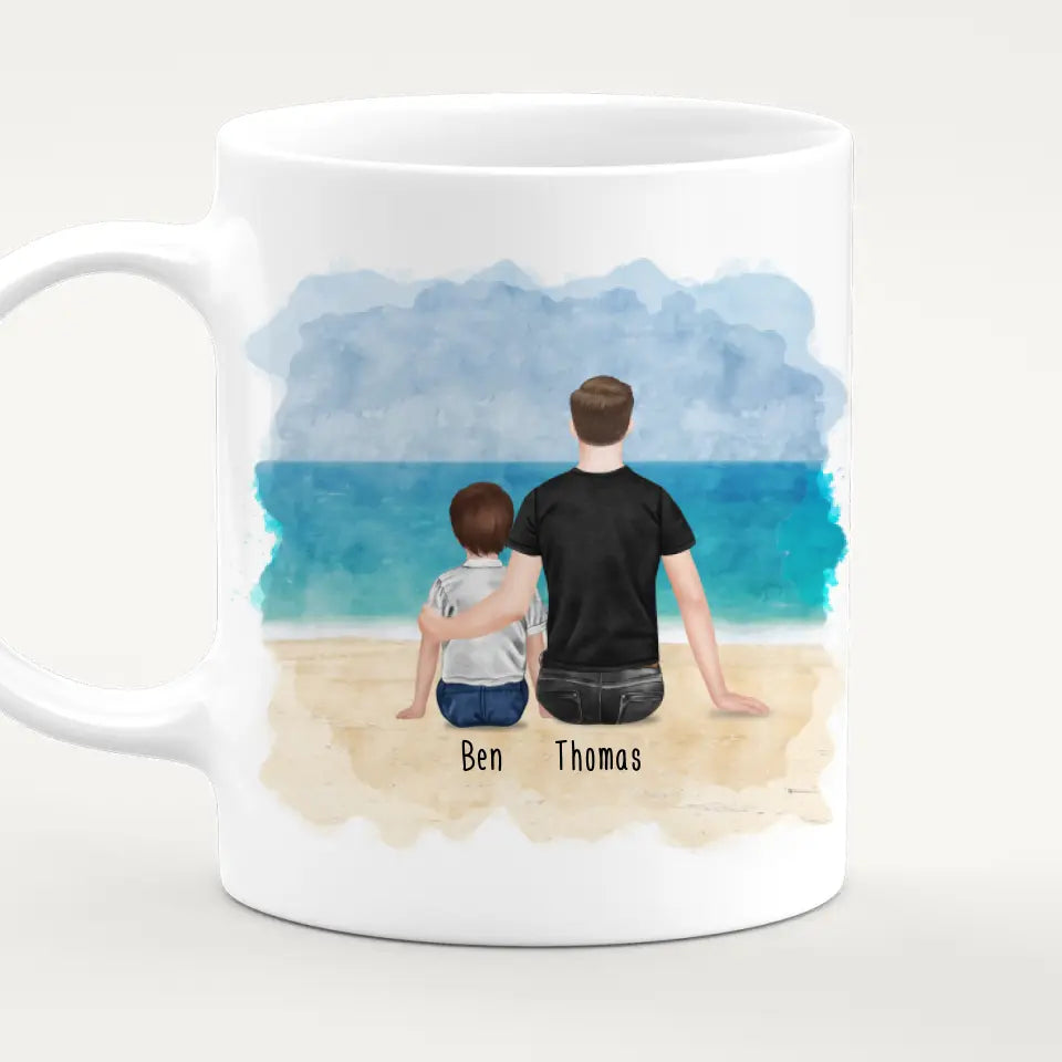 Personalisierte Tasse mit Vater/Kind (1 Kind/Baby)