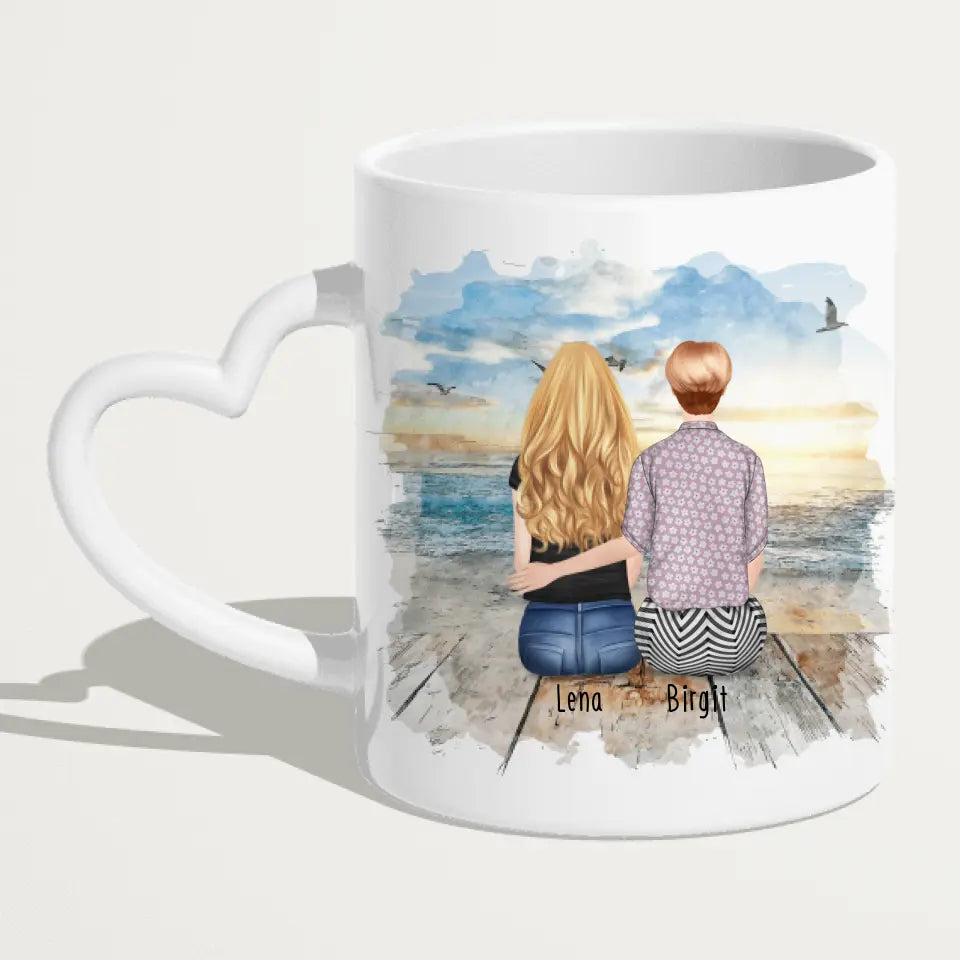 Personalisierte Tasse für Oma (1 Frau + 1 Oma)