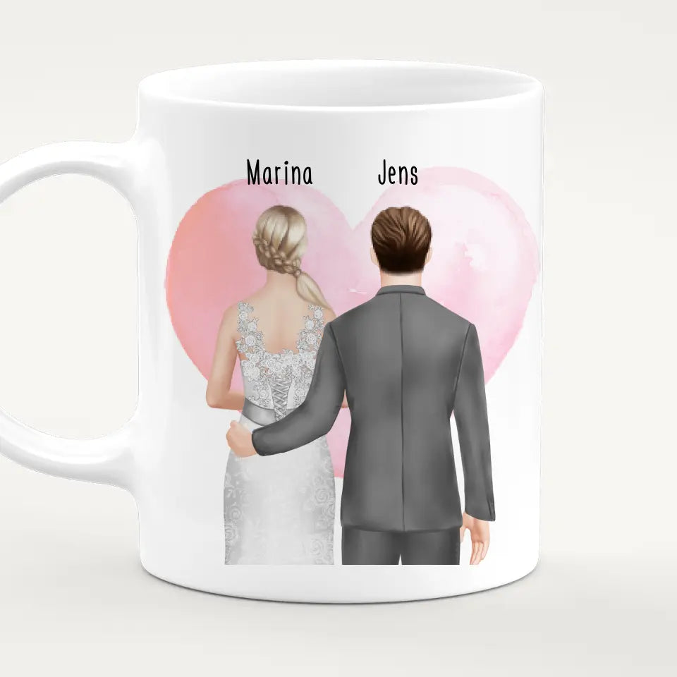 Personalisierte Tasse mit Brautpaar - Hochzeitsgeschenk