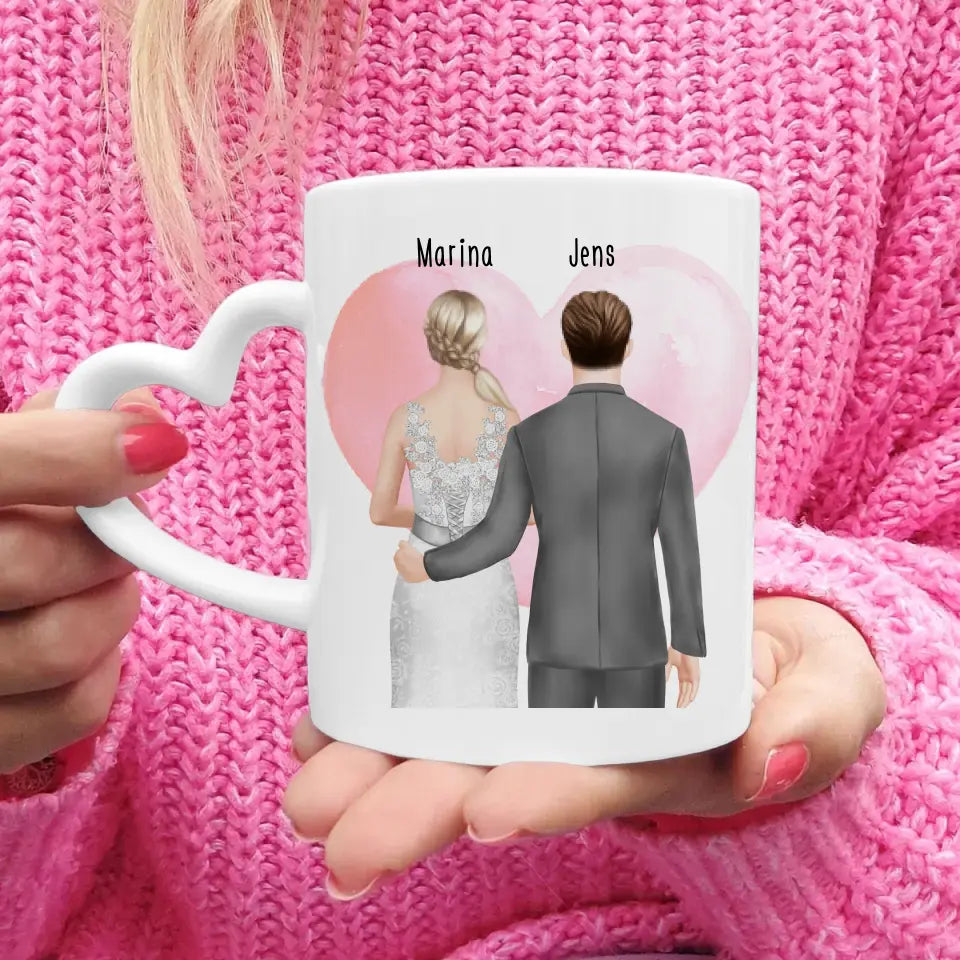 Personalisierte Tasse mit Brautpaar - Hochzeitsgeschenk