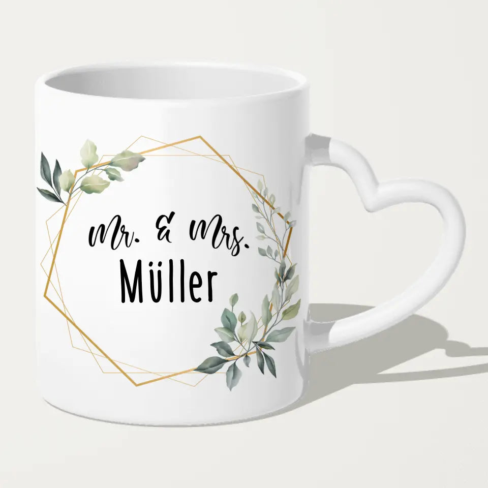 Personalisierte Tasse mit Brautpaar - Hochzeitsgeschenk