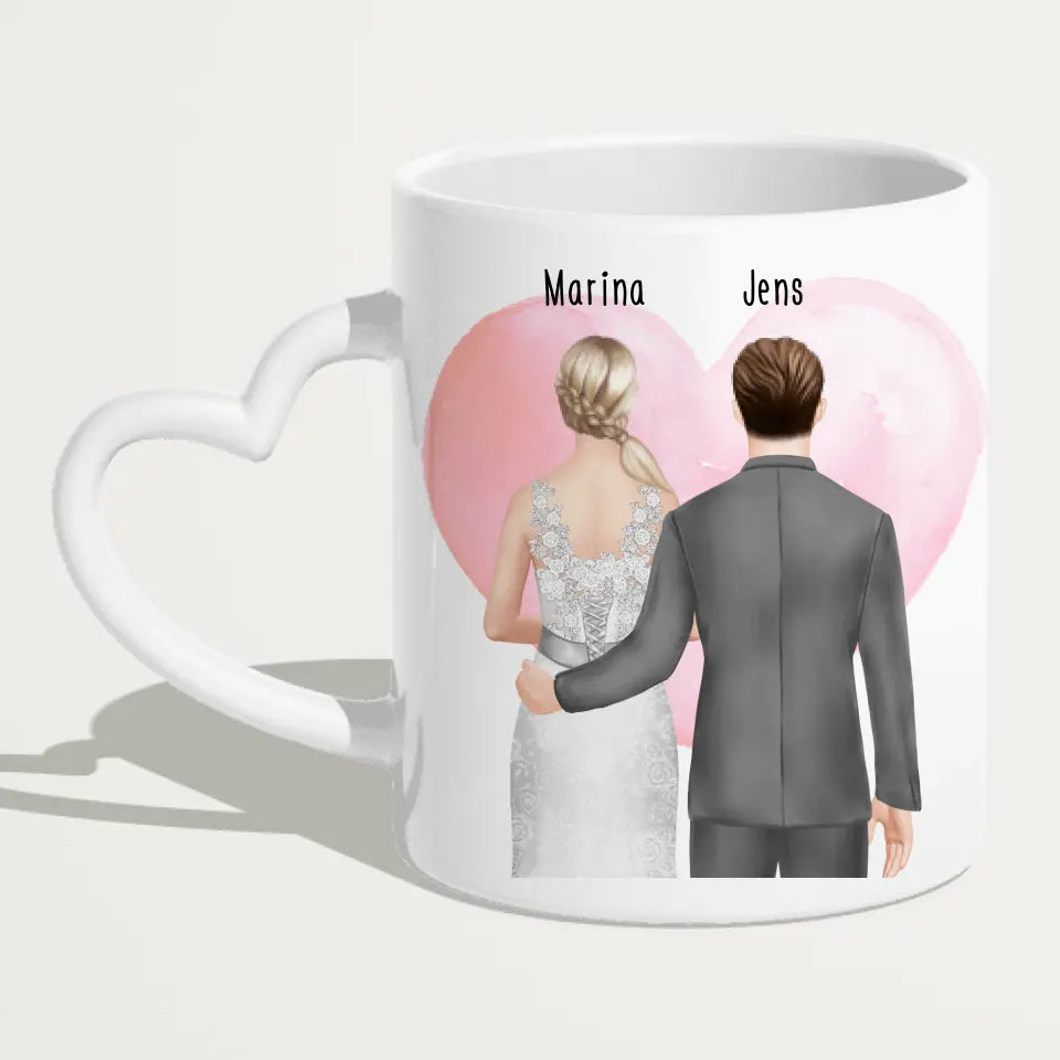 Personalisierte Tasse mit Brautpaar - Hochzeitsgeschenk