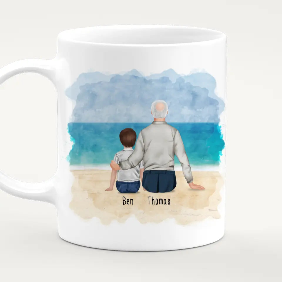 Personalisierte Tasse für Opa (1 Kind + 1 Opa)