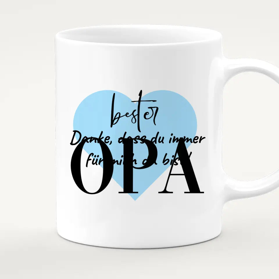 Personalisierte Tasse für Opa (1 Kind + 1 Opa)