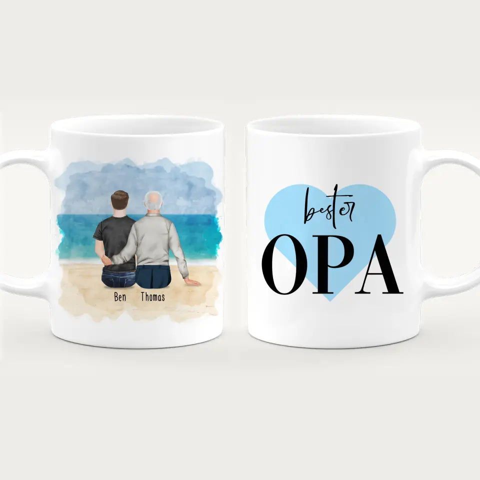 Personalisierte Tasse für Opa (1 Mann + 1 Opa)