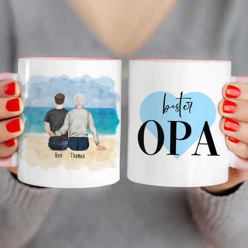 Personalisierte Tasse für Opa (1 Mann + 1 Opa)