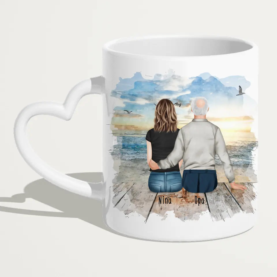 Personalisierte Tasse für Opa (1 Frau + 1 Opa)