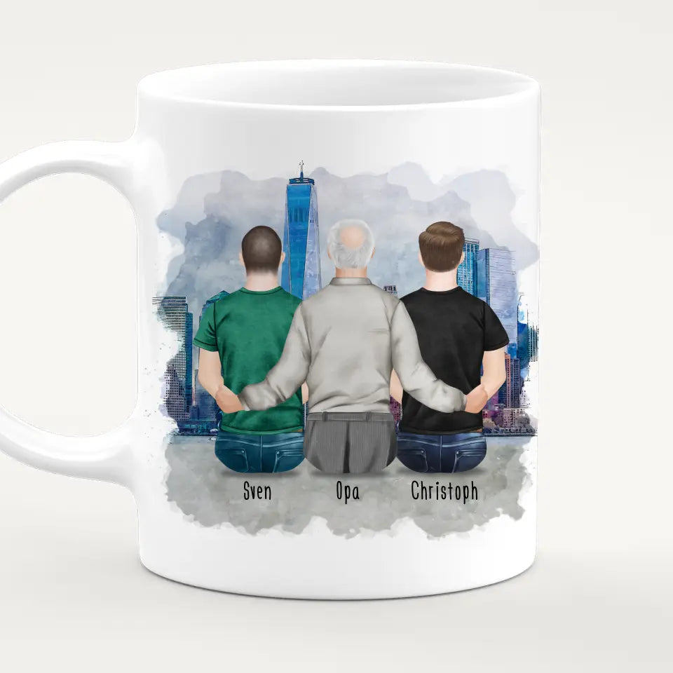 Personalisierte Tasse für Opa (2 Männer + 1 Opa)