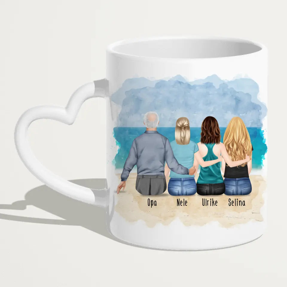 Personalisierte Tasse für Opa (3 Frauen + 1 Opa)