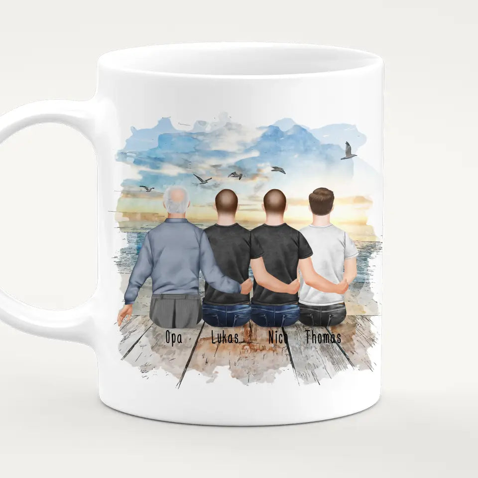 Personalisierte Tasse für Opa (3 Männer + 1 Opa)