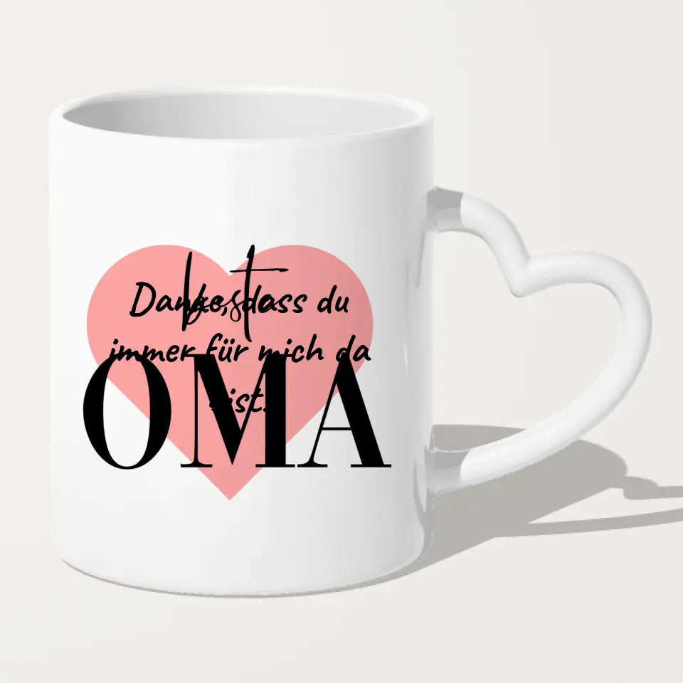 Personalisierte Tasse für Oma (1 Frau + 1 Mann + 1 Oma)