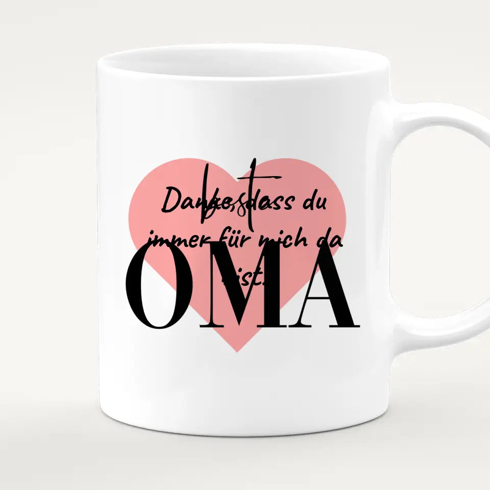 Personalisierte Tasse für Oma (1 Frau + 1 Mann + 1 Oma)