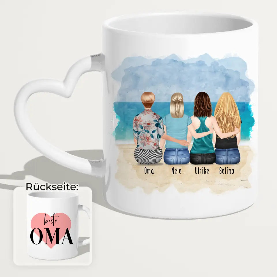 Personalisierte Tasse für Oma (3 Frauen + 1 Oma)