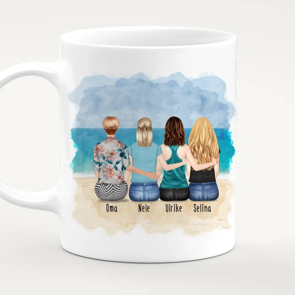 Personalisierte Tasse für Oma (3 Frauen + 1 Oma)