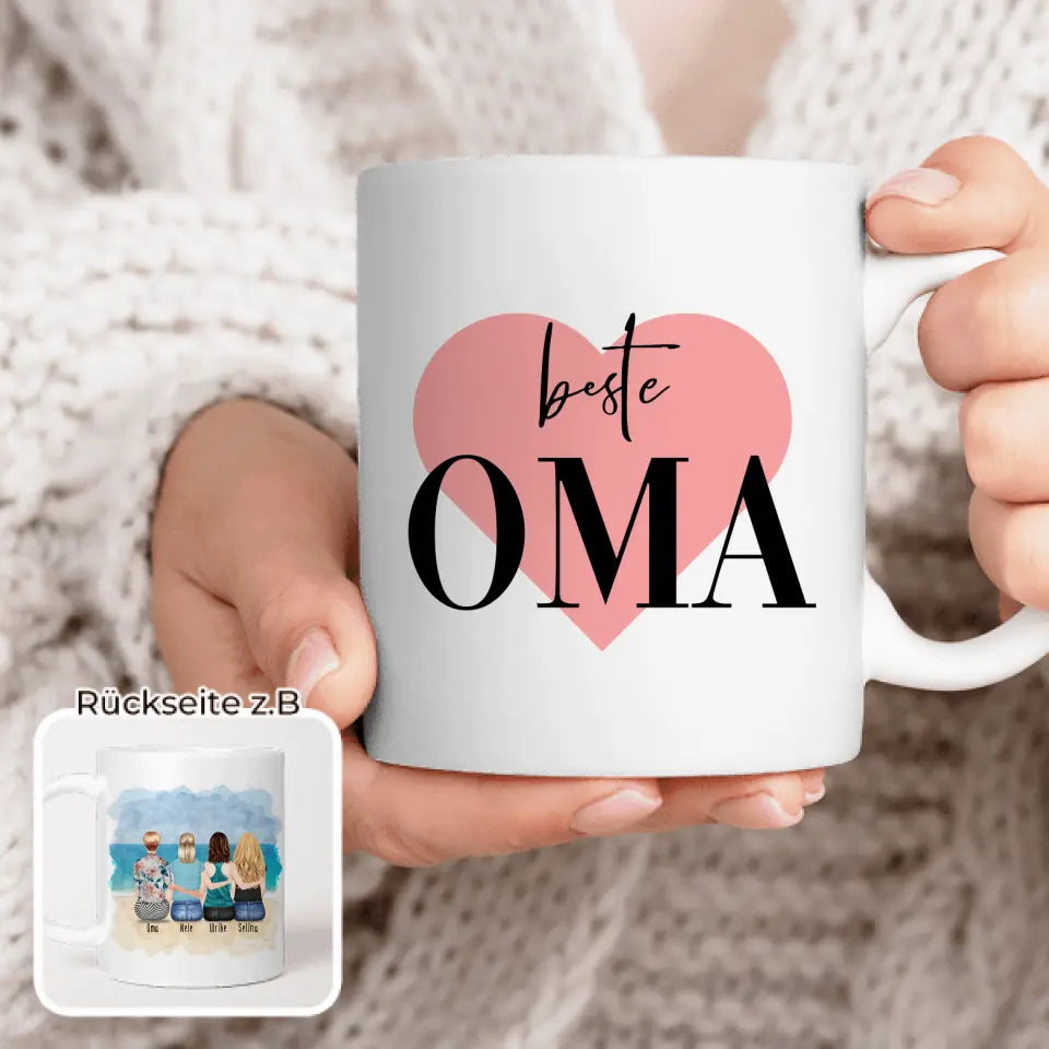 Personalisierte Tasse für Oma (3 Frauen + 1 Oma)