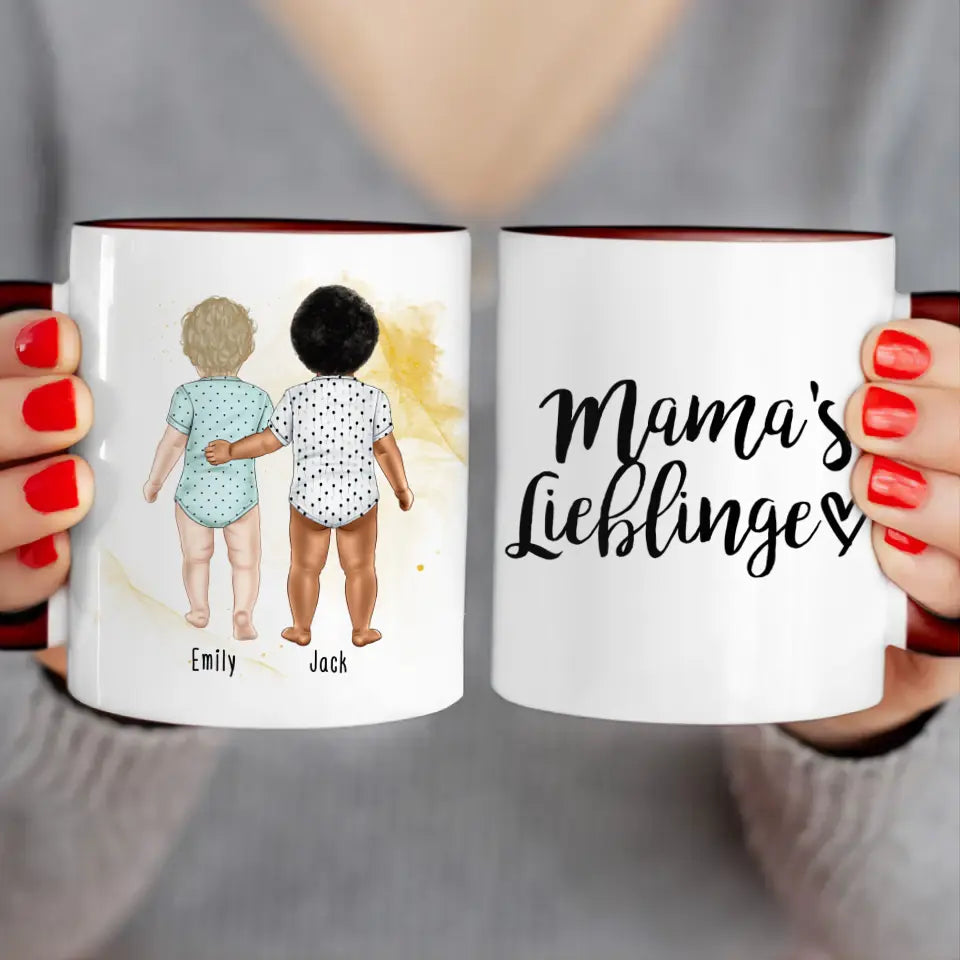 Personalisierte Tasse mit 2 Babys (stehend)