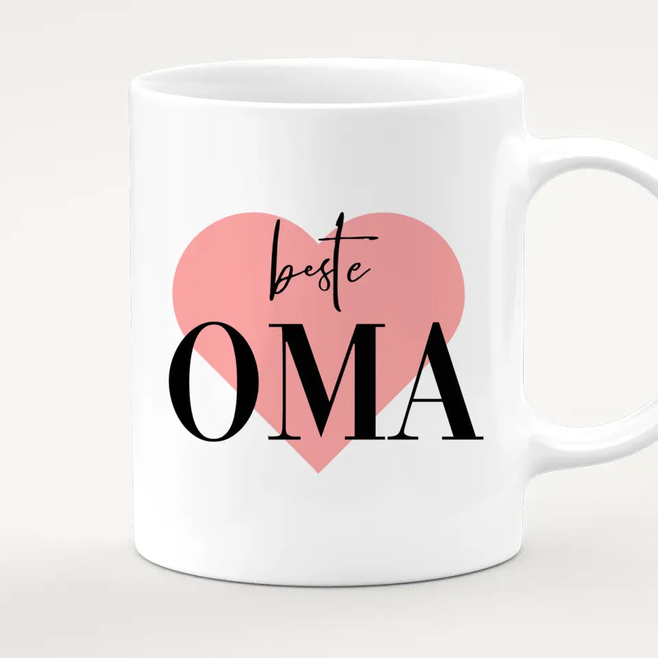 Personalisierte Tasse für Oma (1 Kind + 1 Oma)