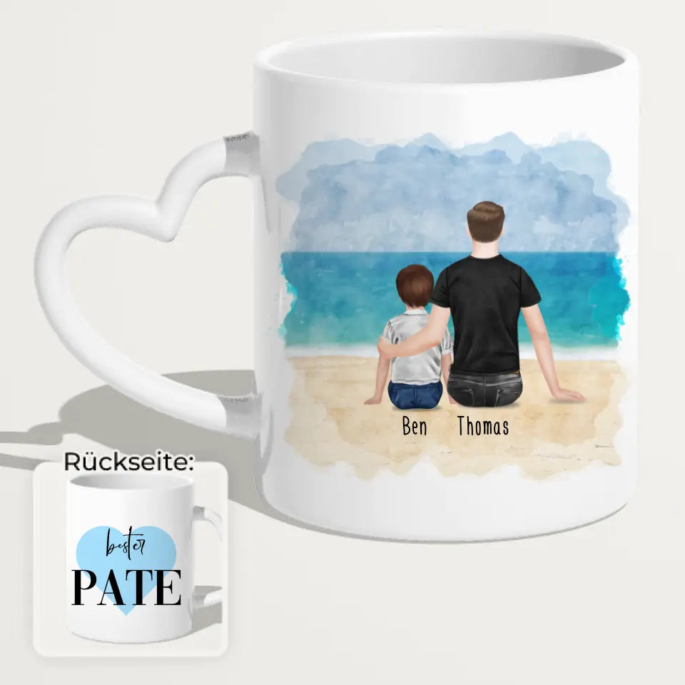 Personalisierte Tasse - Bester Pate (1 Kind + 1 Mann)